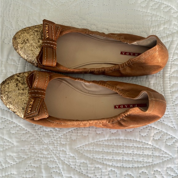 EUC Prada natural and glitter flats. - Picture 4 of 4